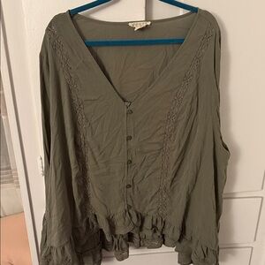 Olive Green Women's Torrid Bell sleeve Top
